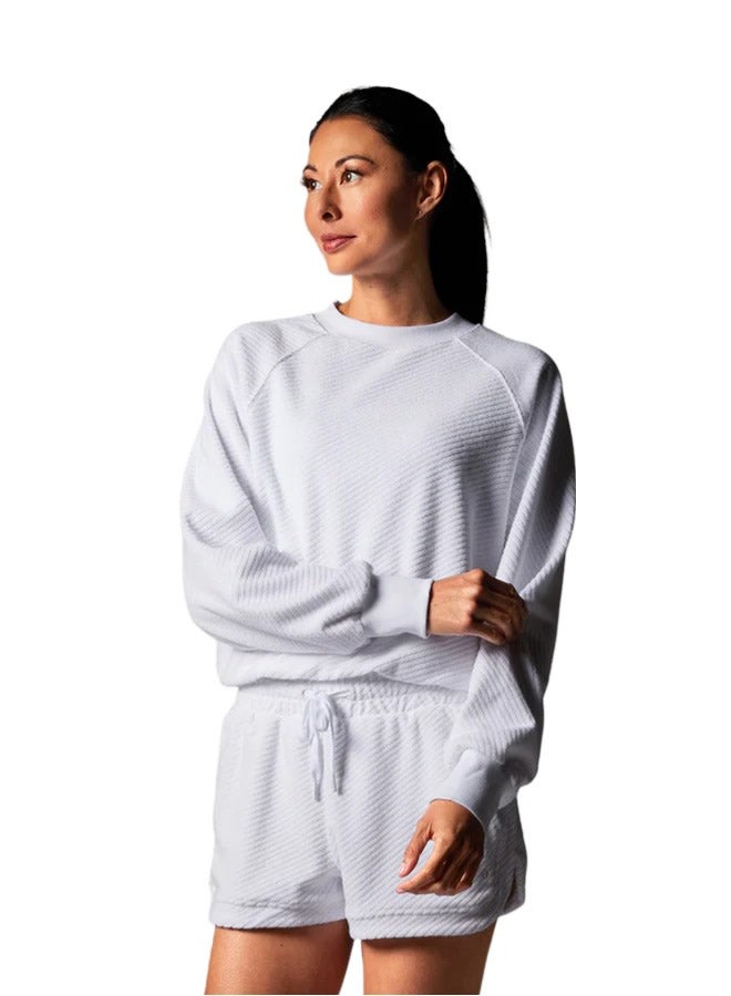 TAVI EASE CREW TERRY SWEATSHIRT WHITE - Image 1