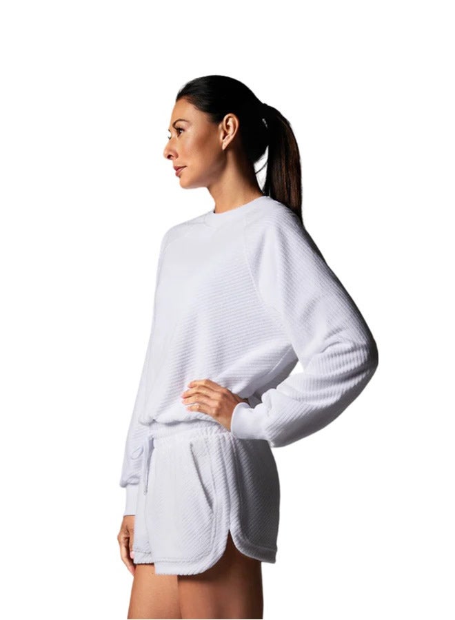 TAVI EASE CREW TERRY SWEATSHIRT WHITE - Image 2