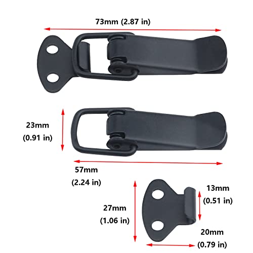 Antrader 4 Set Black Stainless Steel Hardware Cabinet Boxes Spring Loaded Latch Catch Toggle Hasp with Screws - Image 2