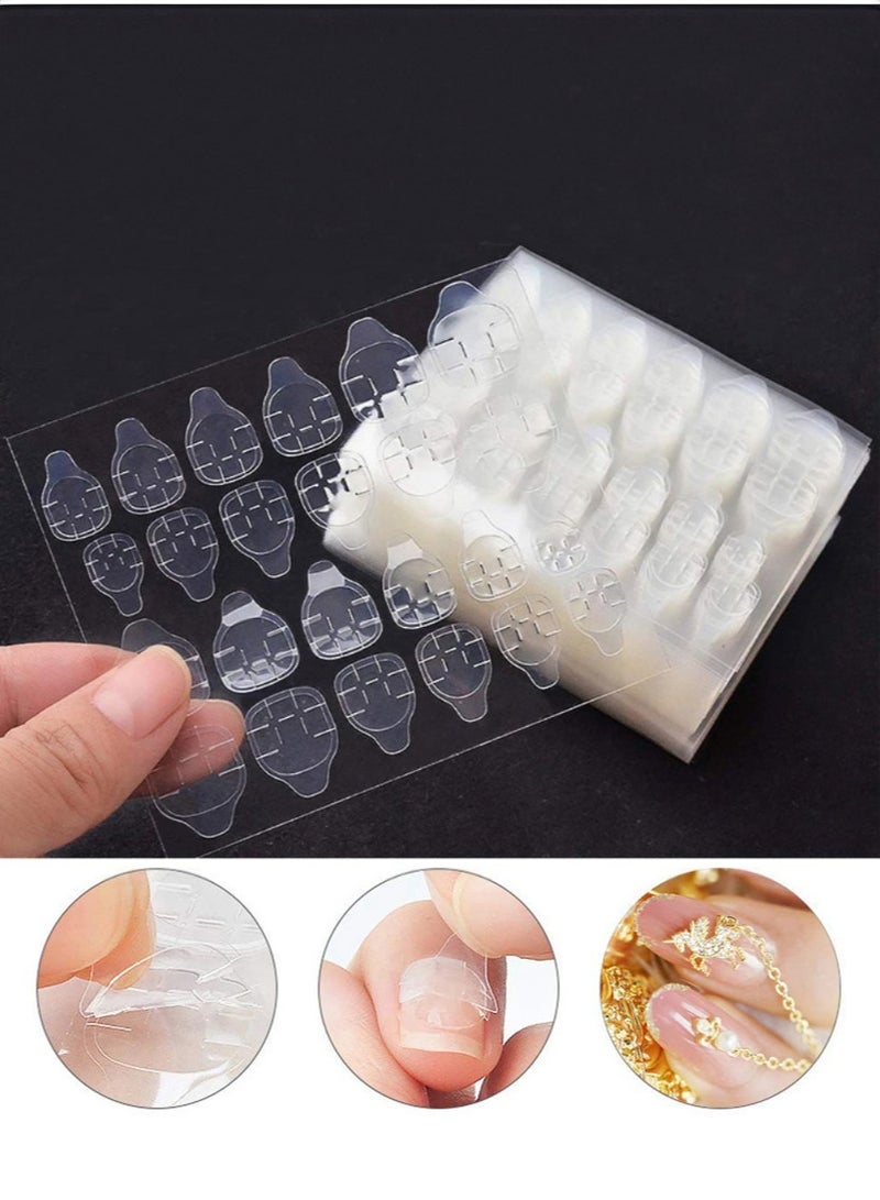 AEENAA 10 Sheets 240pcs Nail Adhesive Glue Tape Set Waterproof Breathable Glue Tabs Double sided Nail Jelly Sticker Super Sticky Fake Nail Glue Stickers Transparent Flexible for Manicure Clear - Image 1