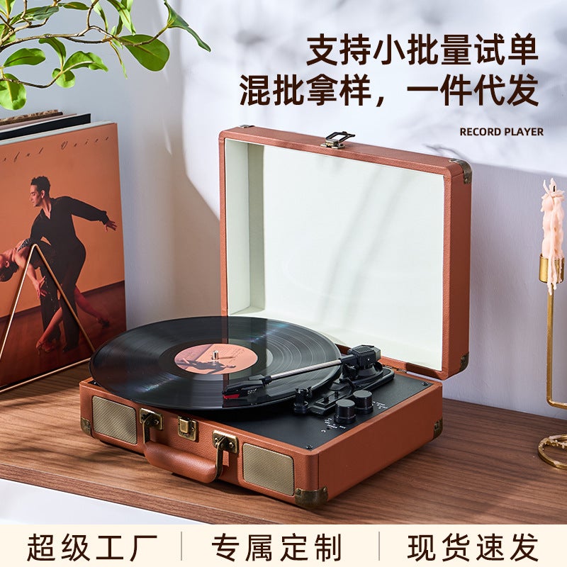 In-Stock Vintage Audio Gramophone Portable Bluetooth Suitcase Vinyl Record Player Retro Gift Birthday - Image 5