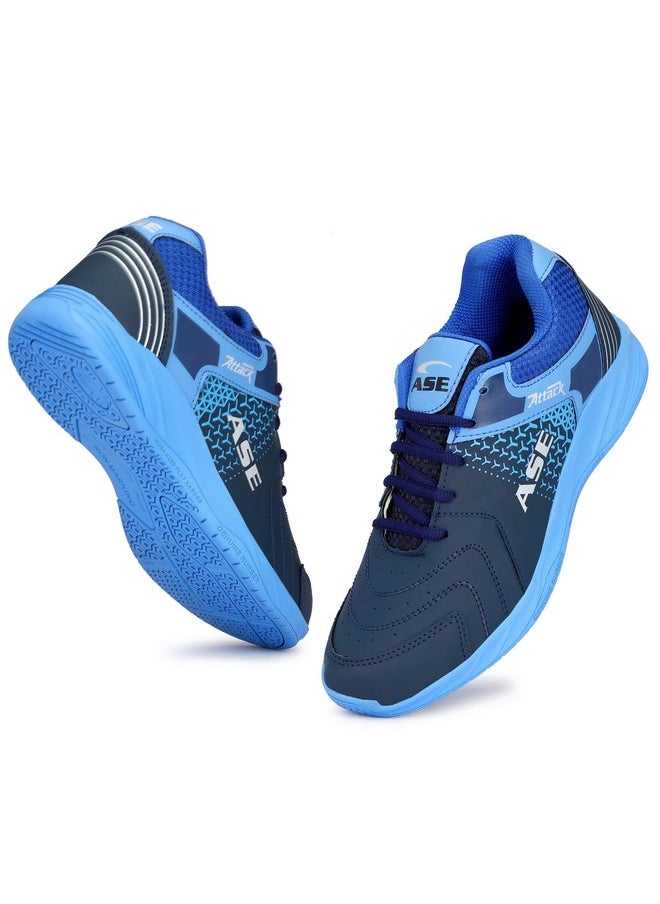ASE - 2.0 Badminton Shoes|Ideal For Badminton, Table Tennis, Volleyball 10Uk Blue, Attack_Blue_10 - Image 1