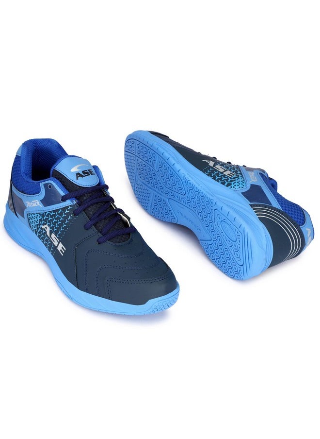 ASE - 2.0 Badminton Shoes|Ideal For Badminton, Table Tennis, Volleyball 10Uk Blue, Attack_Blue_10 - Image 1