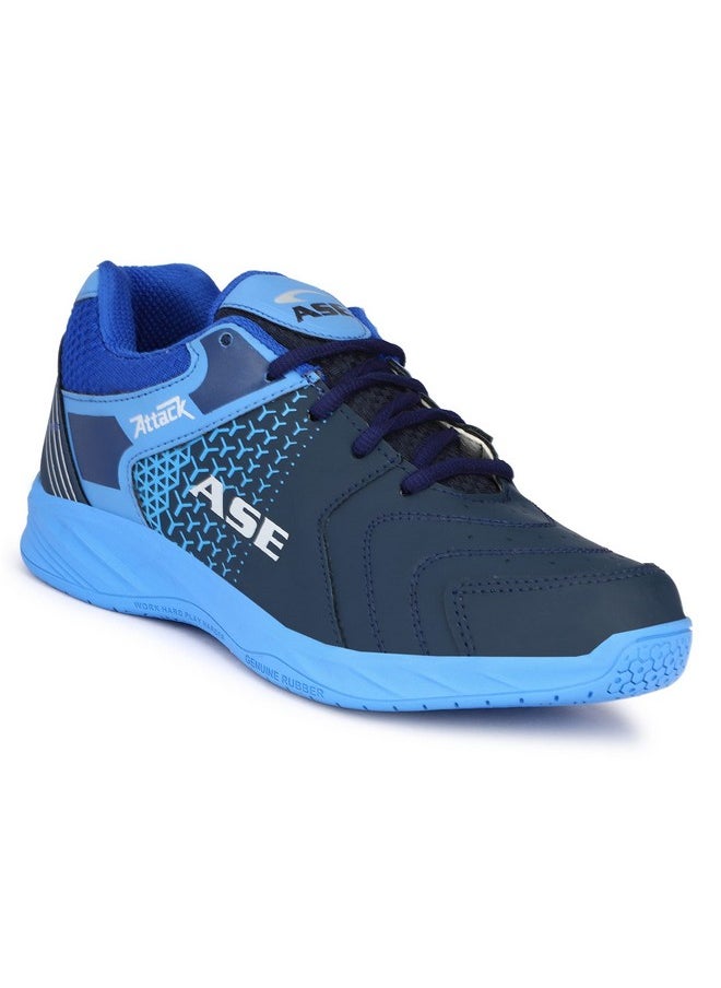 ASE - 2.0 Badminton Shoes|Ideal For Badminton, Table Tennis, Volleyball 10Uk Blue, Attack_Blue_10 - Image 1
