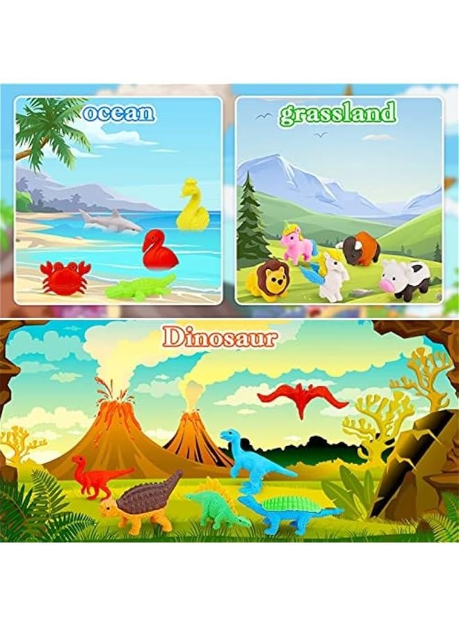 Generic 80Pcs Animal Erasers Kids Desk Pets Pencil Erasers 3D Puzzle Erasers Bulk Mini Animal Erasers Toys Fun Cute Eraser for Classroom Rewards, Game Prizes, Treasure Box,  Egg Fillers  - Image 3