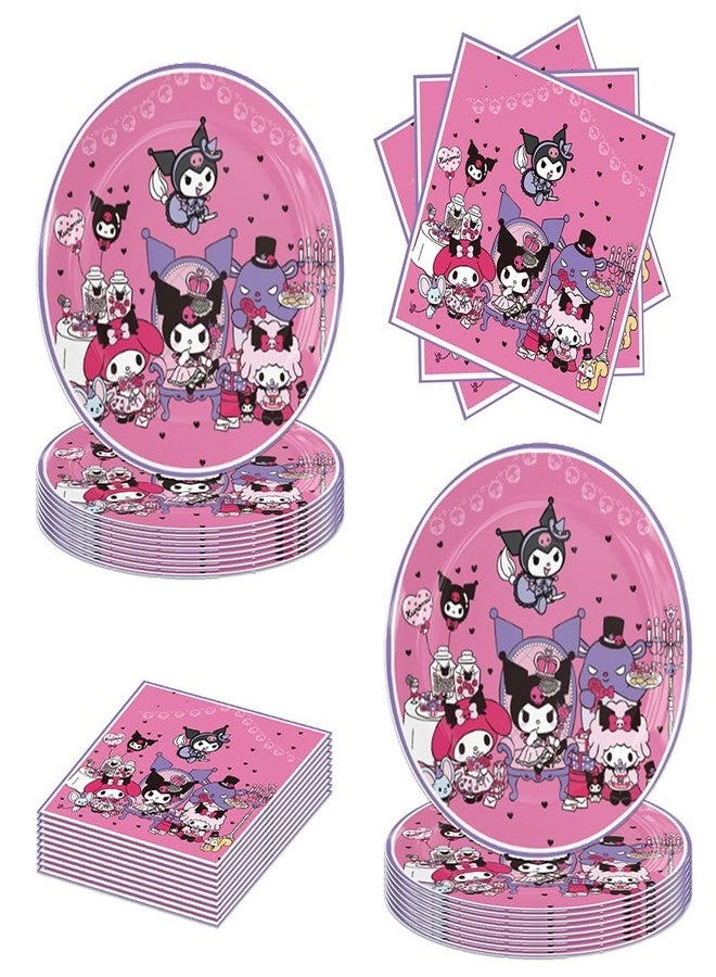 MUSNOW 40Pack Kuro birthday Party Supplies include 20 plates, 20 napkins for the Kuro party decoration - Image 1