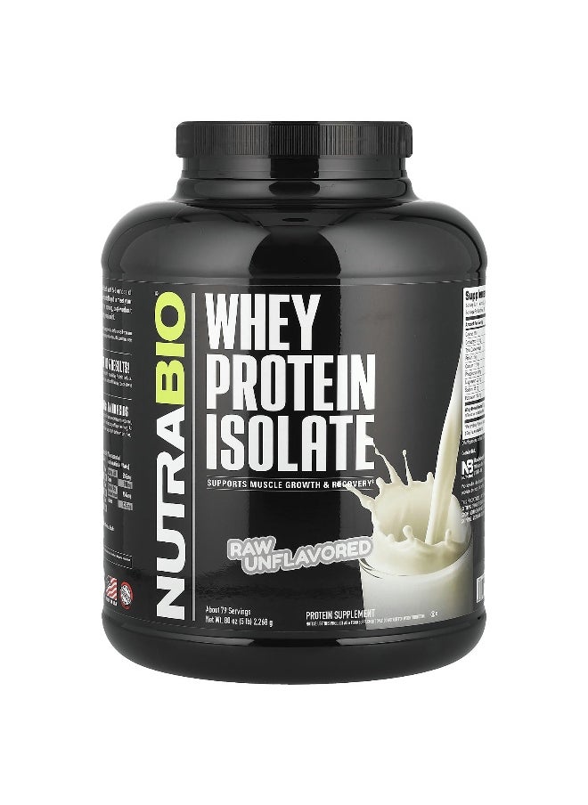 NutraBio - NutraBio, Whey Protein Isolate, Raw Unflavored, 5 lb (2,268 g) - Image 1