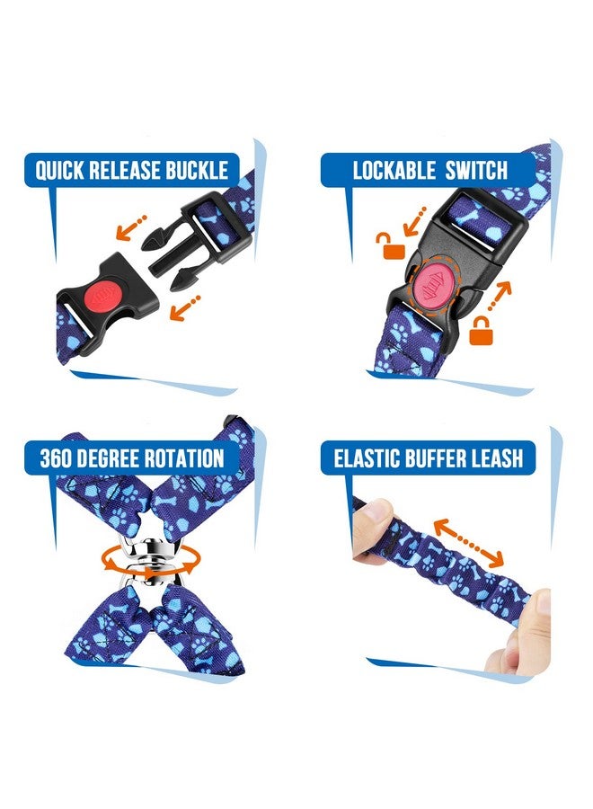 Lukovee Double Dog Seat Belt, New Dual Pet Car Headrest Restraint Safety Seatbelt No Tangle Dog Leash Duty Adjust Elastic Bungee Puppy Lead Splitter Connect Harness in Vehicle Travel for 2 Dogs (BL) - Image 2