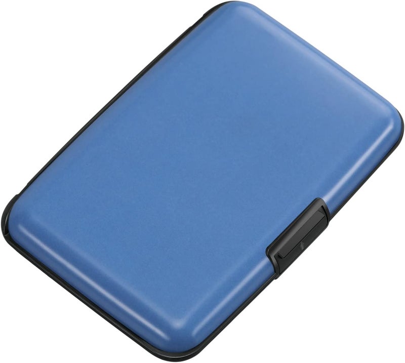 ELFISH RFID Blocking Credit Card Protector Aluminum ID Case Hard Shell Business Card Holders Metal Wallet for Men or Women（Matte Blue - Image 4
