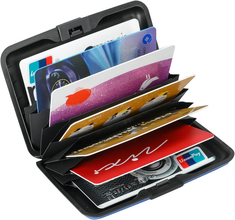 ELFISH RFID Blocking Credit Card Protector Aluminum ID Case Hard Shell Business Card Holders Metal Wallet for Men or Women（Matte Blue - Image 5