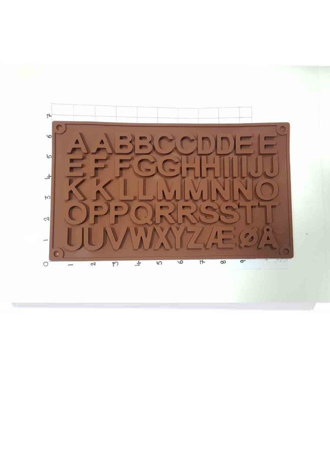 Cake Decor 51-Cavity Double A to Z Alphabets Shape Silicone Brown Chocolate Moulds - Image 2