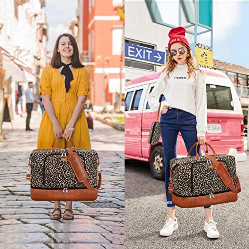 TIBES Travel Weekender Bag for Women, Overnight Bag with Shoe Compartment Oversized Travel Duffel Bag Carry On Tote 21" - Image 2