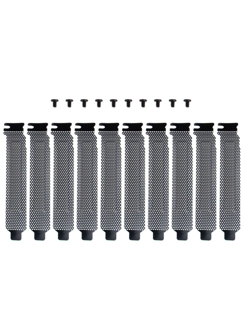 Y&D 10 Pack Black PCI Slot Cover Hard Steel Dust Filter Blanking Plate with Screws  - Image 1