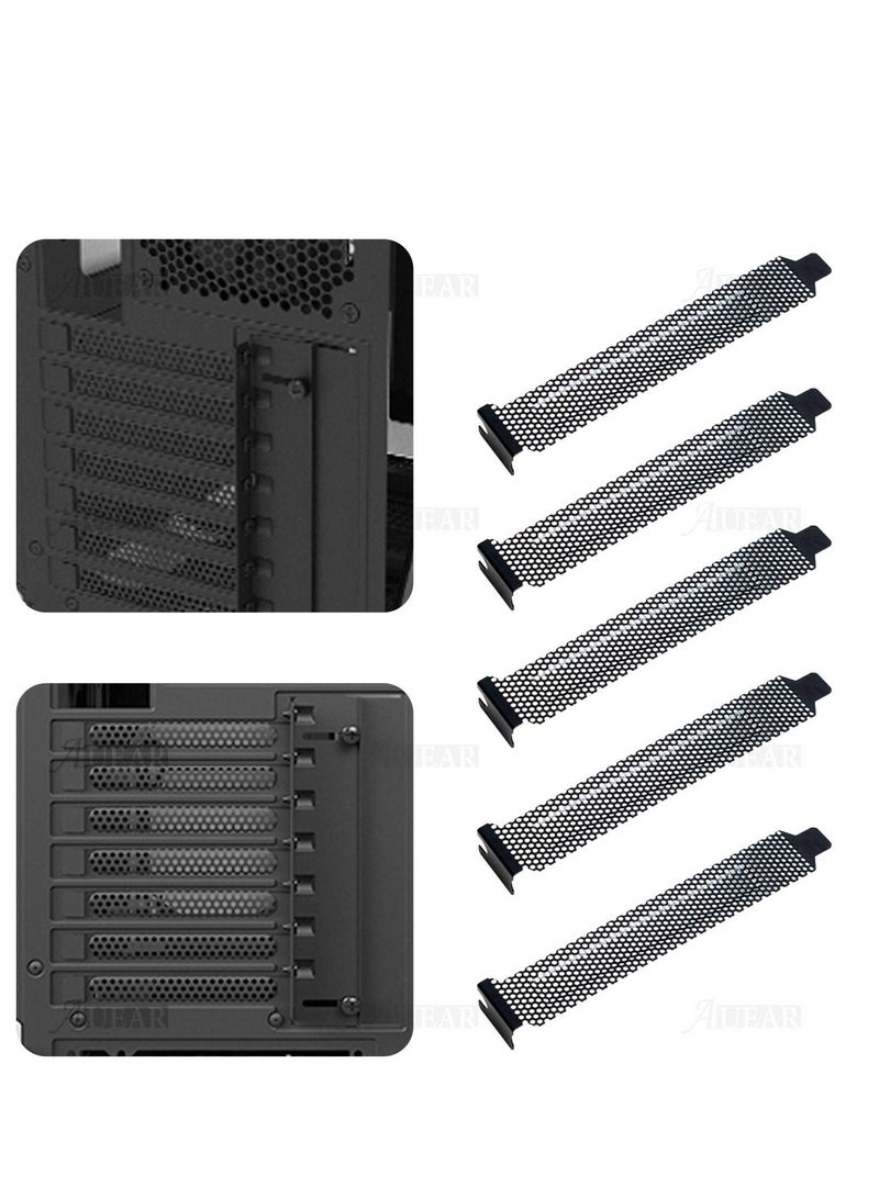 Y&D 10 Pack Black PCI Slot Cover Hard Steel Dust Filter Blanking Plate with Screws  - Image 2