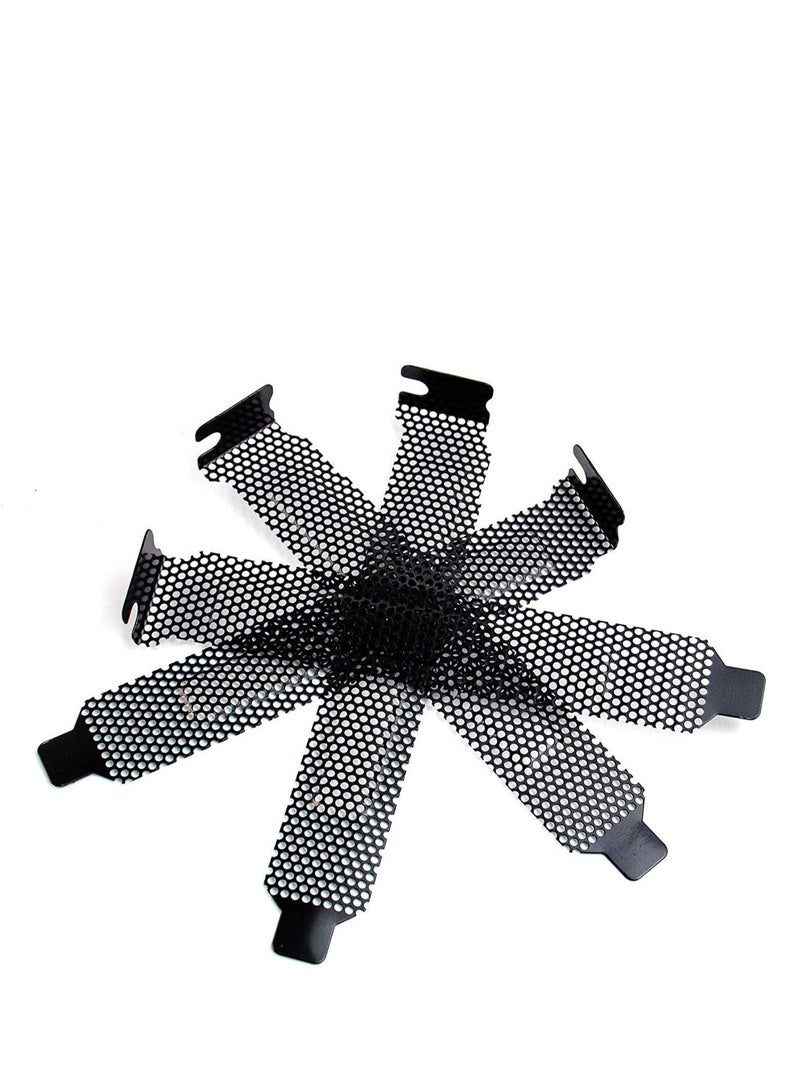 Y&D 10 Pack Black PCI Slot Cover Hard Steel Dust Filter Blanking Plate with Screws  - Image 3