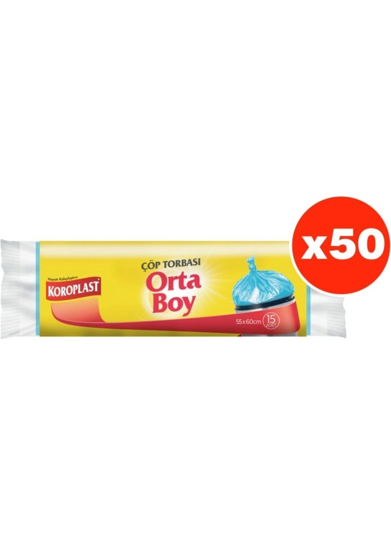Koroplast Strong Medium Size 15LI Garbage Bag x 50 Pack (55*60 Cm) 