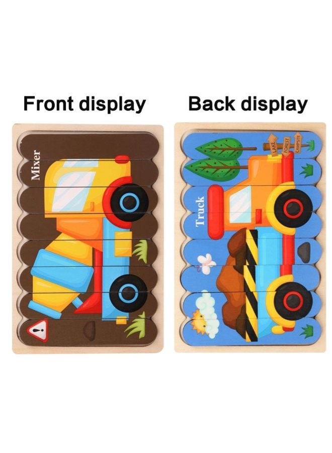 لعبة أحجية خشبية ثلاثية الأبعاد مزدوجة الجوانب للأطفال - لعبة تعليمية من مونتيسوري للتعليم المبكر - Image 2