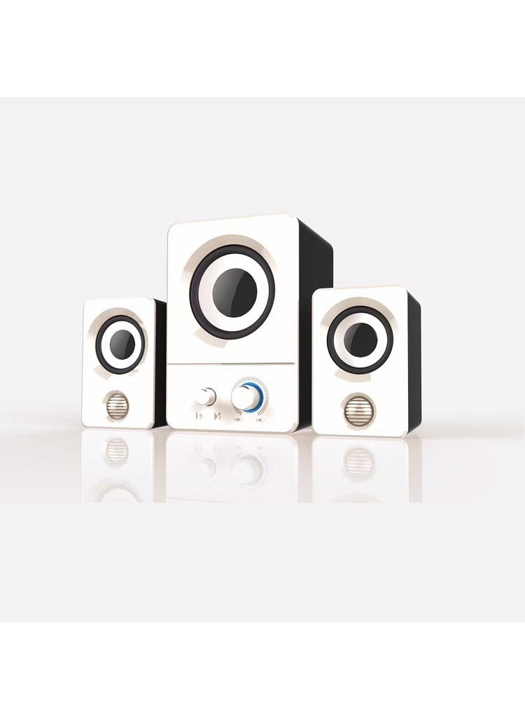 Generic - X7 Bluetooth Speaker 2.1 Subwoofer PC Sound System White - Image 1