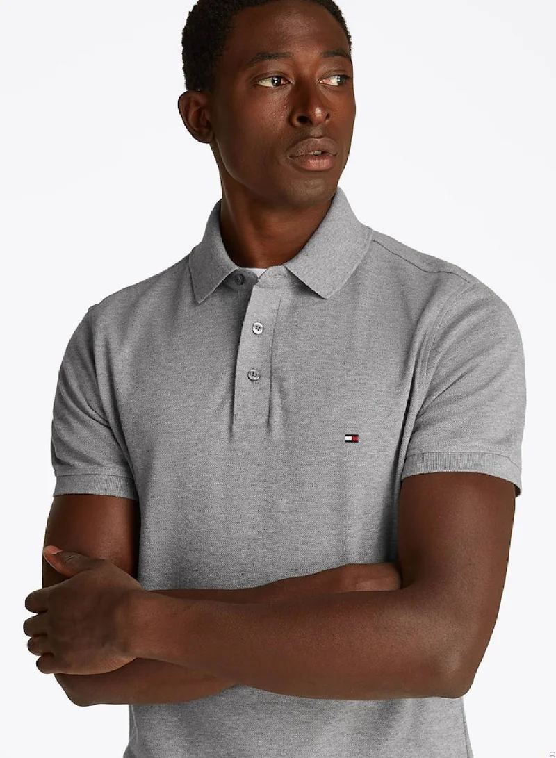 TOMMY HILFIGER Men's 1985 Slim Polo Shirt - Cotton, Grey