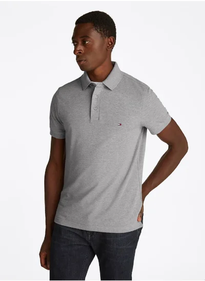 TOMMY HILFIGER Men's 1985 Slim Polo Shirt - Cotton, Grey