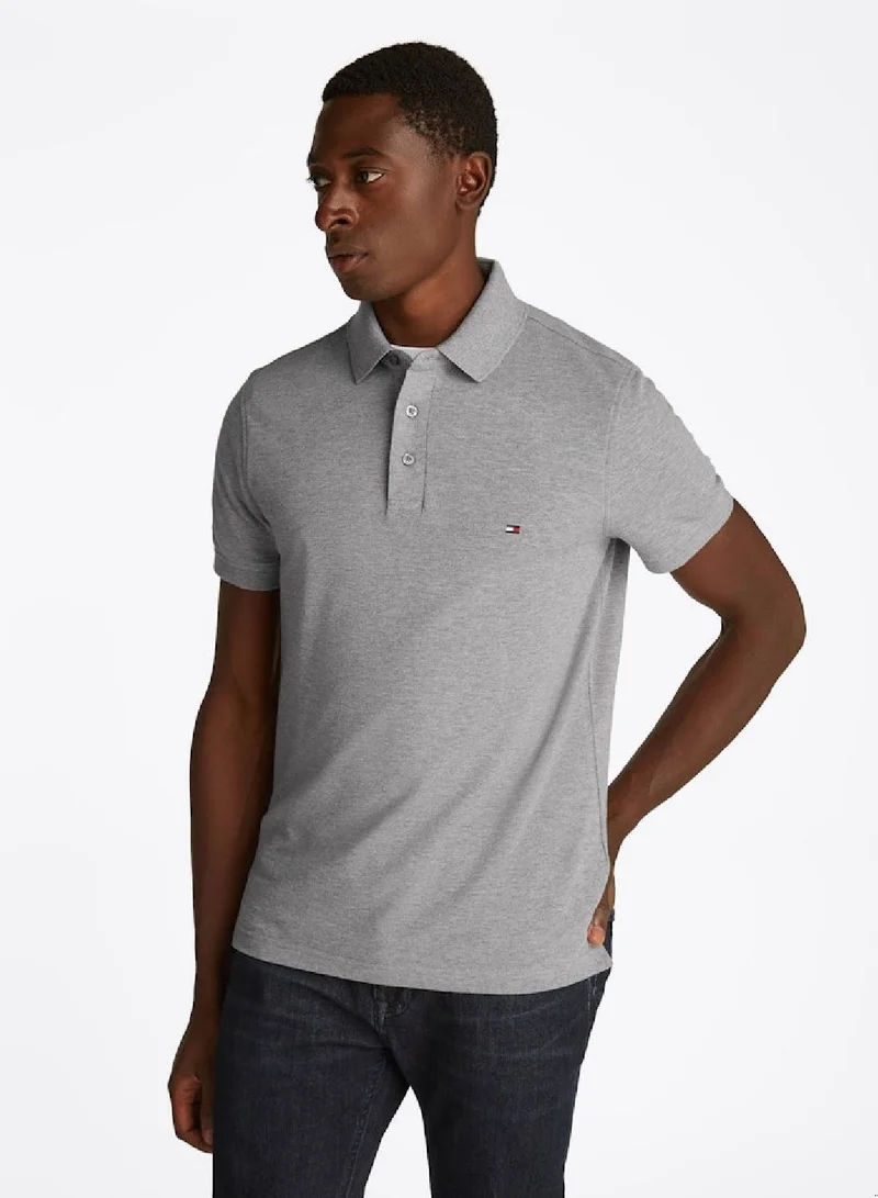 TOMMY HILFIGER Men's 1985 Slim Polo Shirt - Cotton, Grey