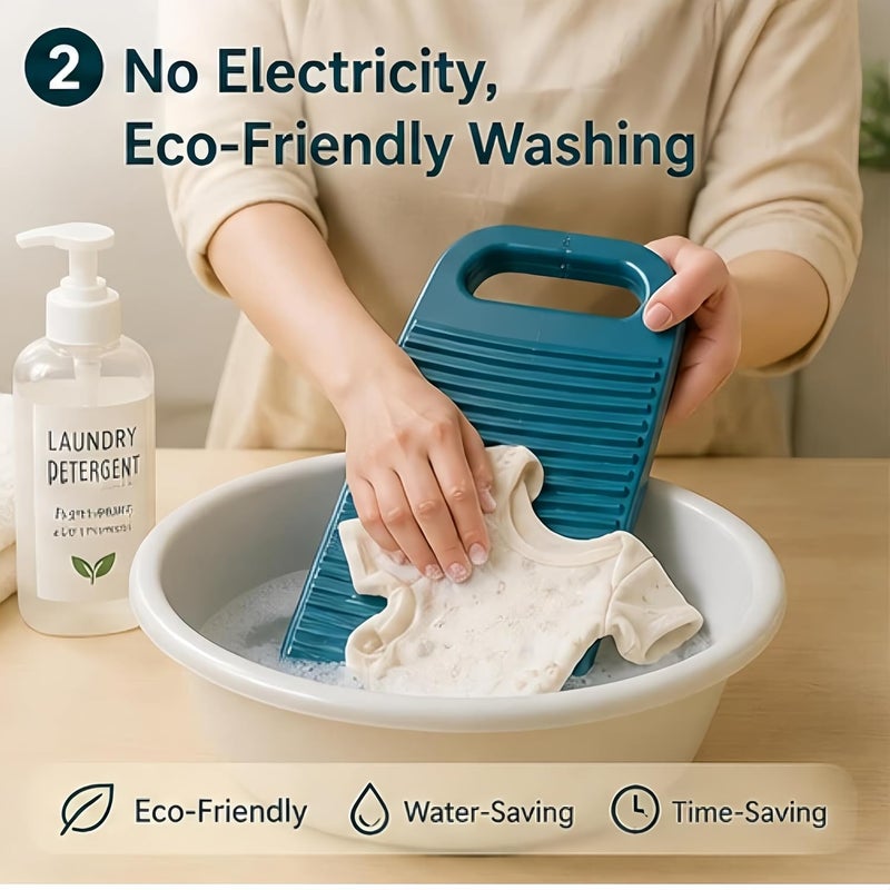 Cansybil Wash Board,Non-Slip Laundry Washing Board, Household Washboard, Hand Wash Board, Manual Wash Clothes Laundry Pad Scrubbing Board for Household (Blue, Medium) - Image 3