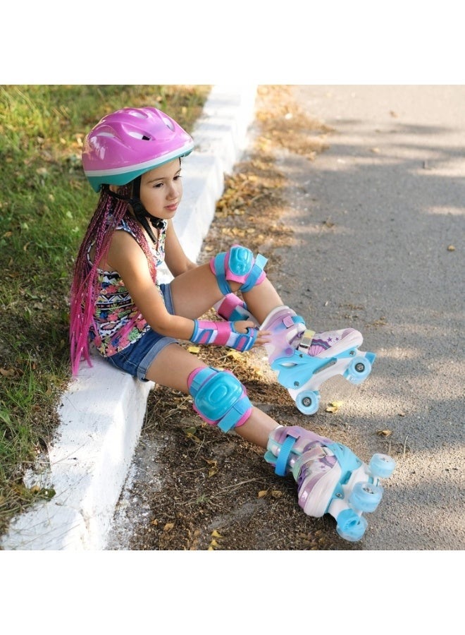 ASIV Adjustable Roller Skates - Purple-Blue Little Mermaid Roller Skates Suitable for Girls Aged 3 to 12, For Beginners Both Indoors and Outdoors, with Lighting Effects（S） - Image 5