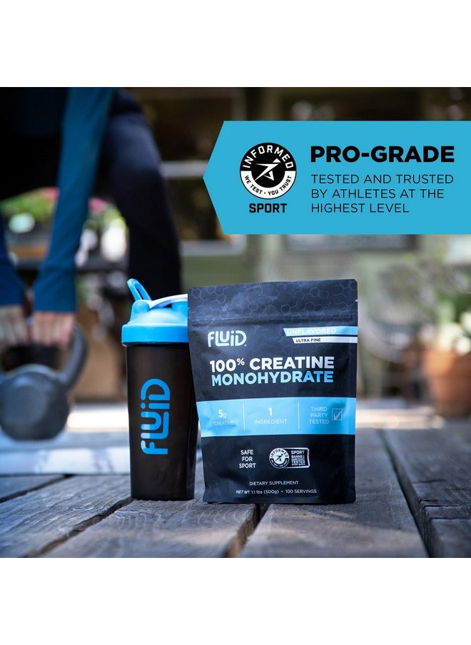 Health & Household - Fluid Creatine - 100% Creatine Monohydrate Powder, Unflavored, Informed Sport Certified, 5G Per Serving (100 Servings) - Image 1