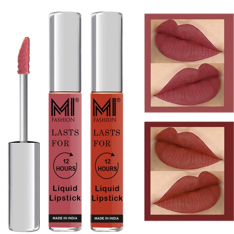 MI FASHION Pure Matte Liquid Lipstick Nude Brick Red Transferproof Redefine Your Style With 12hr Of Classic Colours In 35ml Sets 2 - Image 1