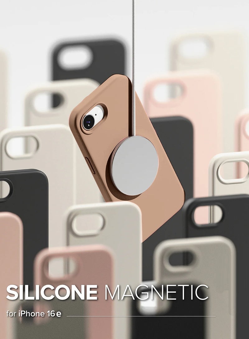 دبليو تيك غطاء أيفون 16e 5G 2025 المصنوع من السيليكون السائل الناعم - بني - Image 3
