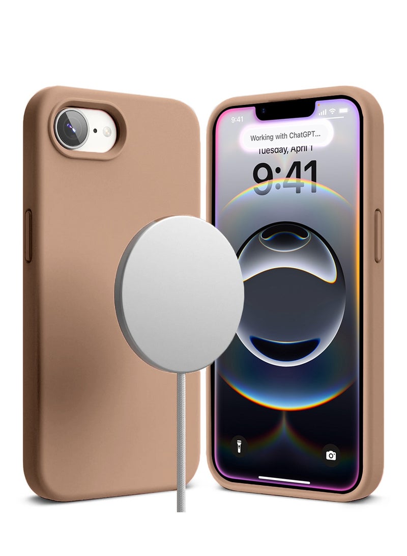 دبليو تيك غطاء أيفون 16e 5G 2025 المصنوع من السيليكون السائل الناعم - بني - Image 2