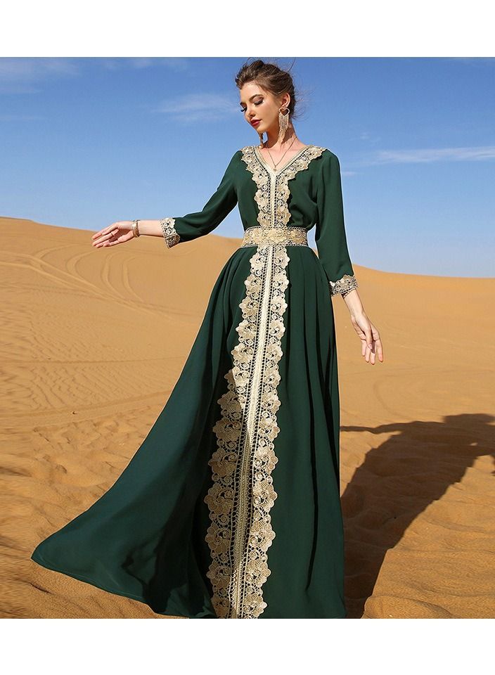 KUYING New Women's Printed Lace Up Fashion Slim Fit Dress  - Image 2
