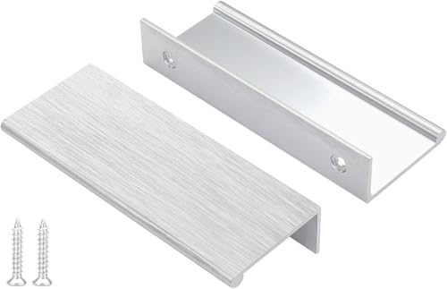 Peaha 10 Pack Kitchen Cabinet Handles 3 inch Brushed Nickel Pulls for Dresser Drawers Door Edge Finger Pull Hardware - Image 1