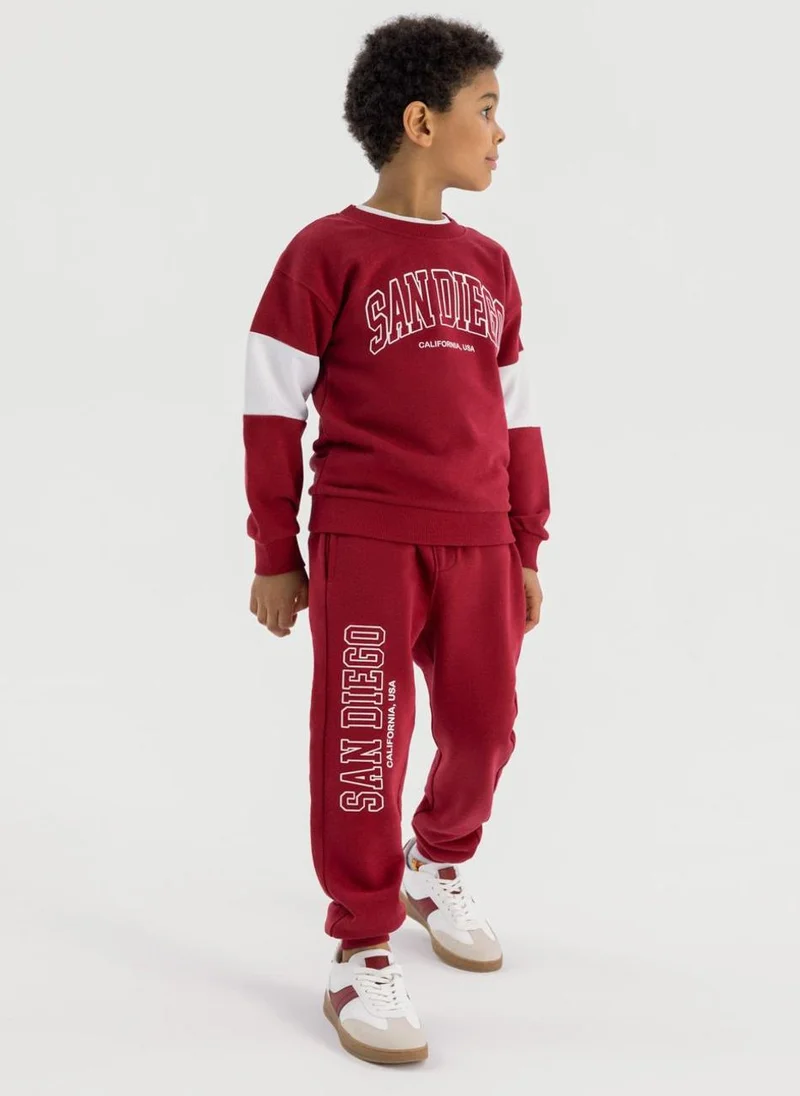 MINOTI Kids Boys  Crew Neck Sweatshirt And Joggers Set