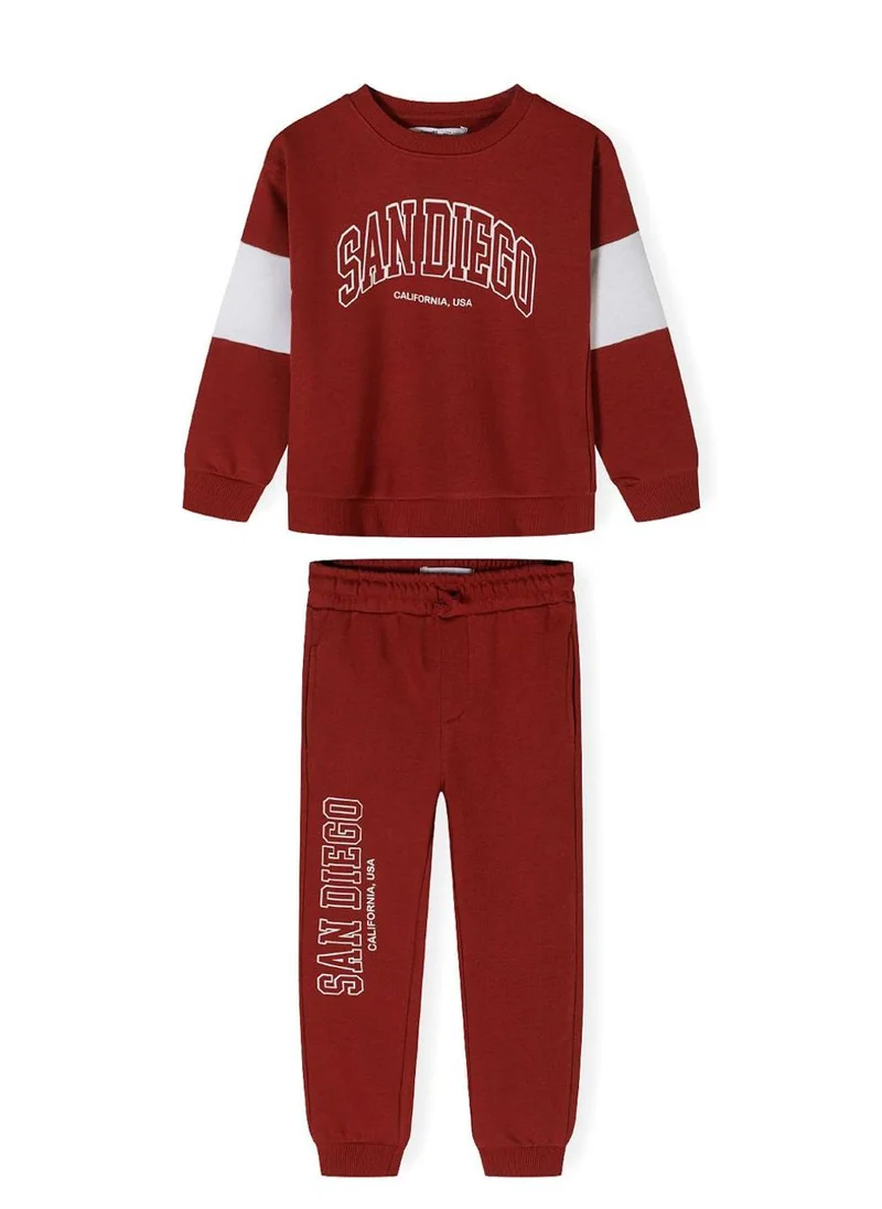 MINOTI Kids Boys  Crew Neck Sweatshirt And Joggers Set