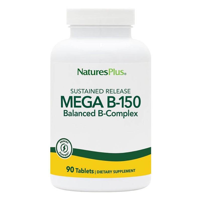 NaturesPlus Natures Plus Mega B150 Complex 90 Sustained Release Vegetarian Tablets Maximum Potency B Complex Vitamin Supplement Gluten Free 90 Servings