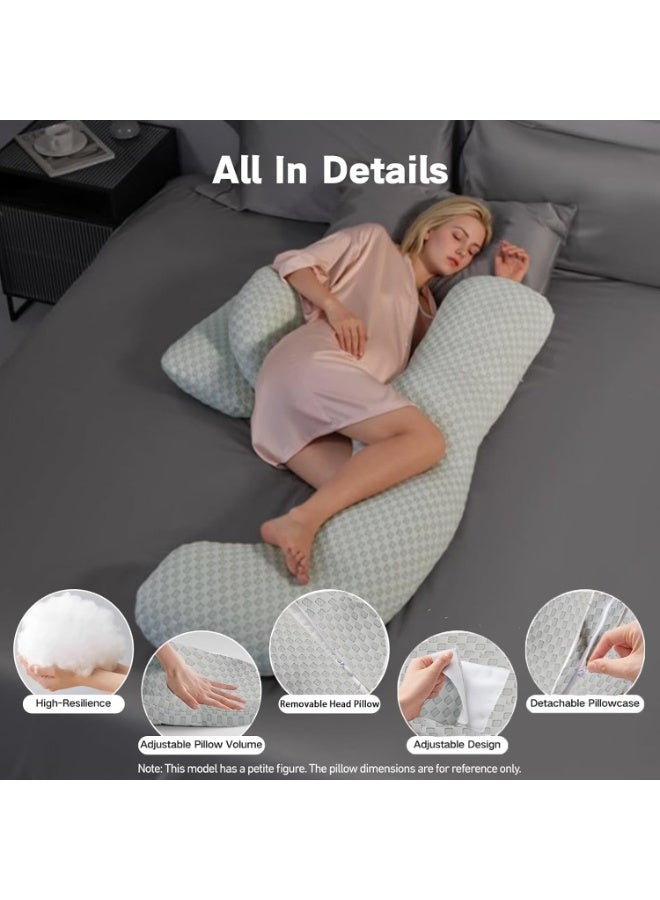 Pregnancy Pillow Full Body Support for Sleeping, Maternity Pillow for Back Belly Hips and Legs, Adjustable Design with Removable Cover for Comfort and Relaxation - Image 2