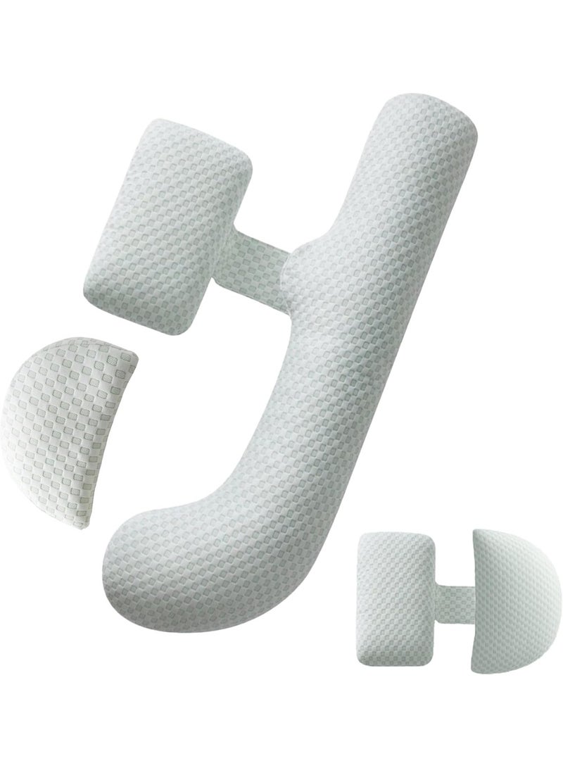 Pregnancy Pillow Full Body Support for Sleeping, Maternity Pillow for Back Belly Hips and Legs, Adjustable Design with Removable Cover for Comfort and Relaxation - Image 1