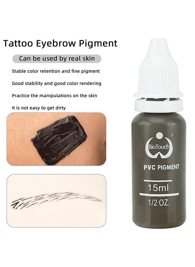 Biotouch 2PCS Eyebrow Pigment For Eyebrows/Brows - Micro pigments - Microblading pigments PMU - Machine Use - Medical Grade - No Mixing eyebrow pigment for shading For Professionals Only, Dark Coffee 1/2 oz  - Image 3