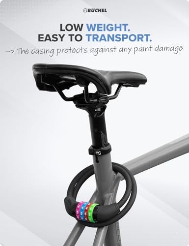 Büchel Bike Locks Cable for Kids - Colorful & Keyless - Secure Your Child's Bike - Easy-to-Use Bicycle Accessory, High Security 5 Digit Resettable Combination Coiling Bicycle Lock, Anti Theft - Image 5