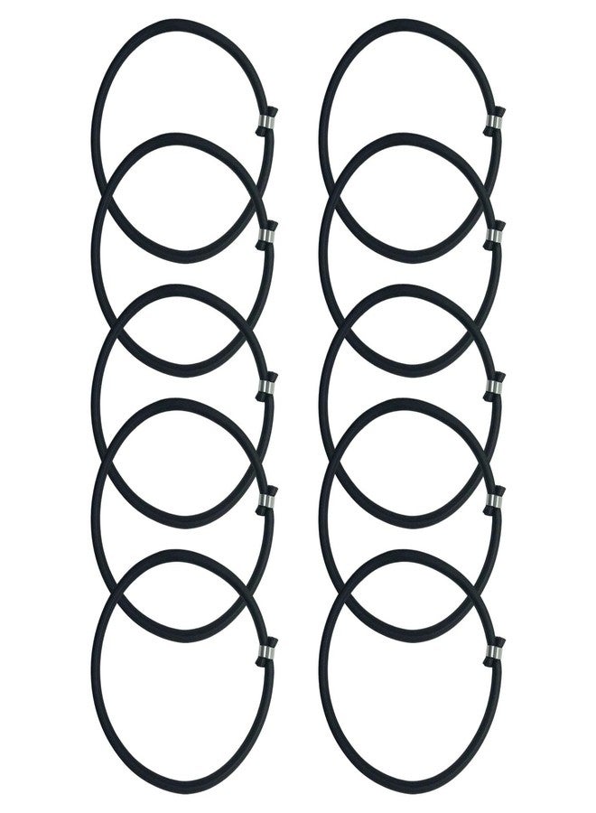 Colaxi 10 Pieces Trampoline Elastic Rope High Jump Bungee Cord Aluminum Buckle Heavy Duty Trampoline Accessories Bungee Rope for Fitness Trampoline, Black - Image 1