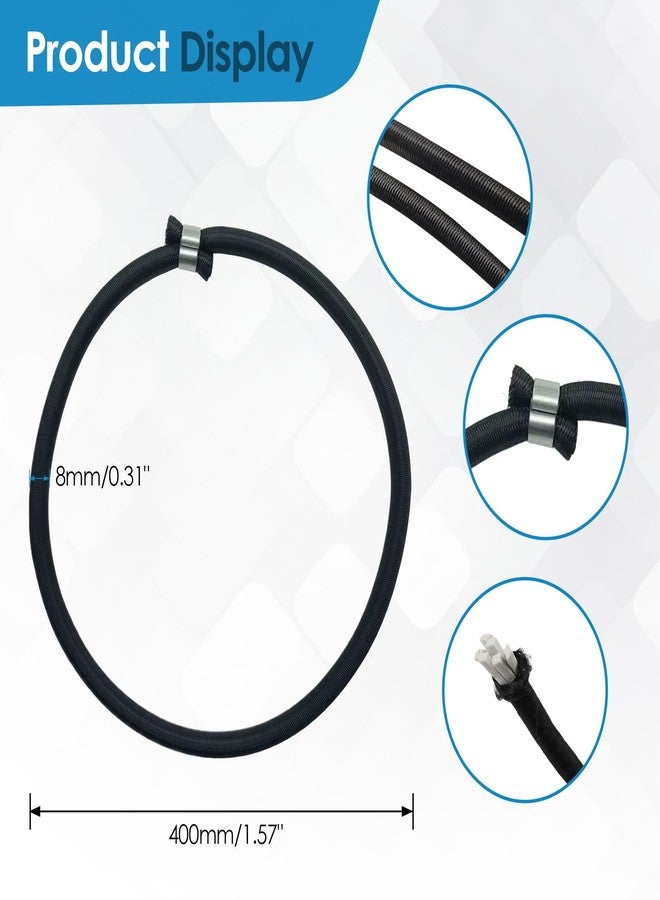 Colaxi 10 Pieces Trampoline Elastic Rope High Jump Bungee Cord Aluminum Buckle Heavy Duty Trampoline Accessories Bungee Rope for Fitness Trampoline, Black - Image 5