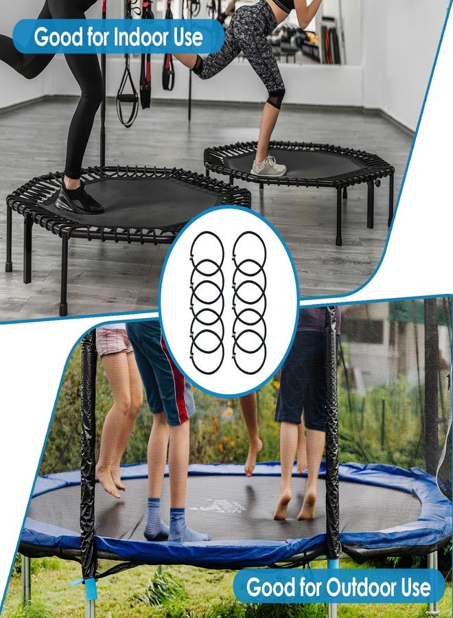 Colaxi 10 Pieces Trampoline Elastic Rope High Jump Bungee Cord Aluminum Buckle Heavy Duty Trampoline Accessories Bungee Rope for Fitness Trampoline, Black - Image 2