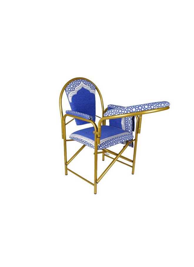 ميكاسا كرسي للصلاة قابل للطي متين وعالي الجودة أزرق وذهبي 93 x 50 x 47 سم HM-C015 BLUE 