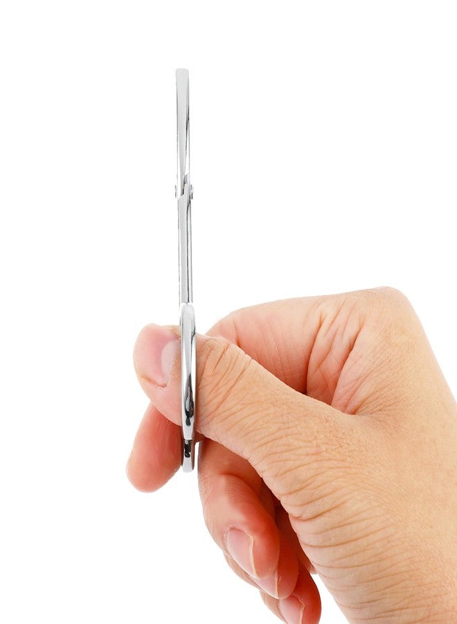 WLLHYF 2 Pieces Eyebrow Scissor Handle Tweezer Plucker Straight Tip Brow Scissors Remover Facial Hair Eyebrows Care Wig Plucking for Women(2 Silver) - Image 5