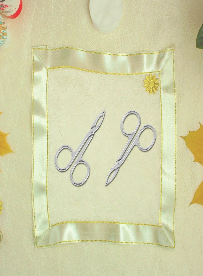 WLLHYF 2 Pieces Eyebrow Scissor Handle Tweezer Plucker Straight Tip Brow Scissors Remover Facial Hair Eyebrows Care Wig Plucking for Women(2 Silver) - Image 4