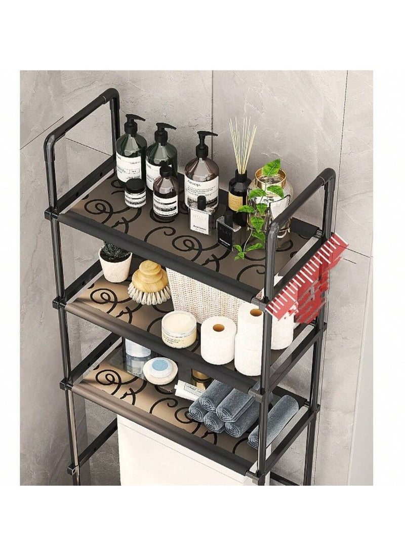 Arabest 3 Tier Black Above Toilet Storage Shelf, Freestanding Storage Shelf, No Drilling Required, Space Saving Bathroom Organiser (47x25x155cm)  - Image 2
