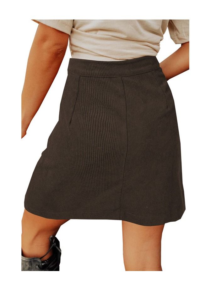 Loquat New Corduroy High-waisted Fashion  Short Skirt  - Image 2