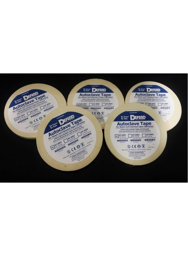 Defend 5 Rolls of Autoclave Tape 1/2" 60YD Per Roll (300yd total) - Image 1