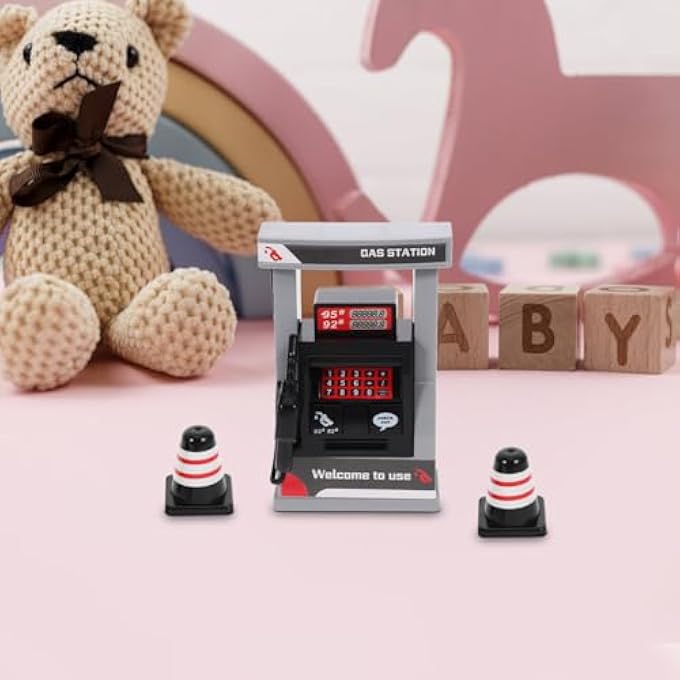 PETROL STATION MODEL WITH ROAD BARRIERS, REALISTIC FOR PROMOTES CREATIVITY AND INTERACTIVITY, DURABLE AND SAFE FOR SMALL CAR FANS - Image 5